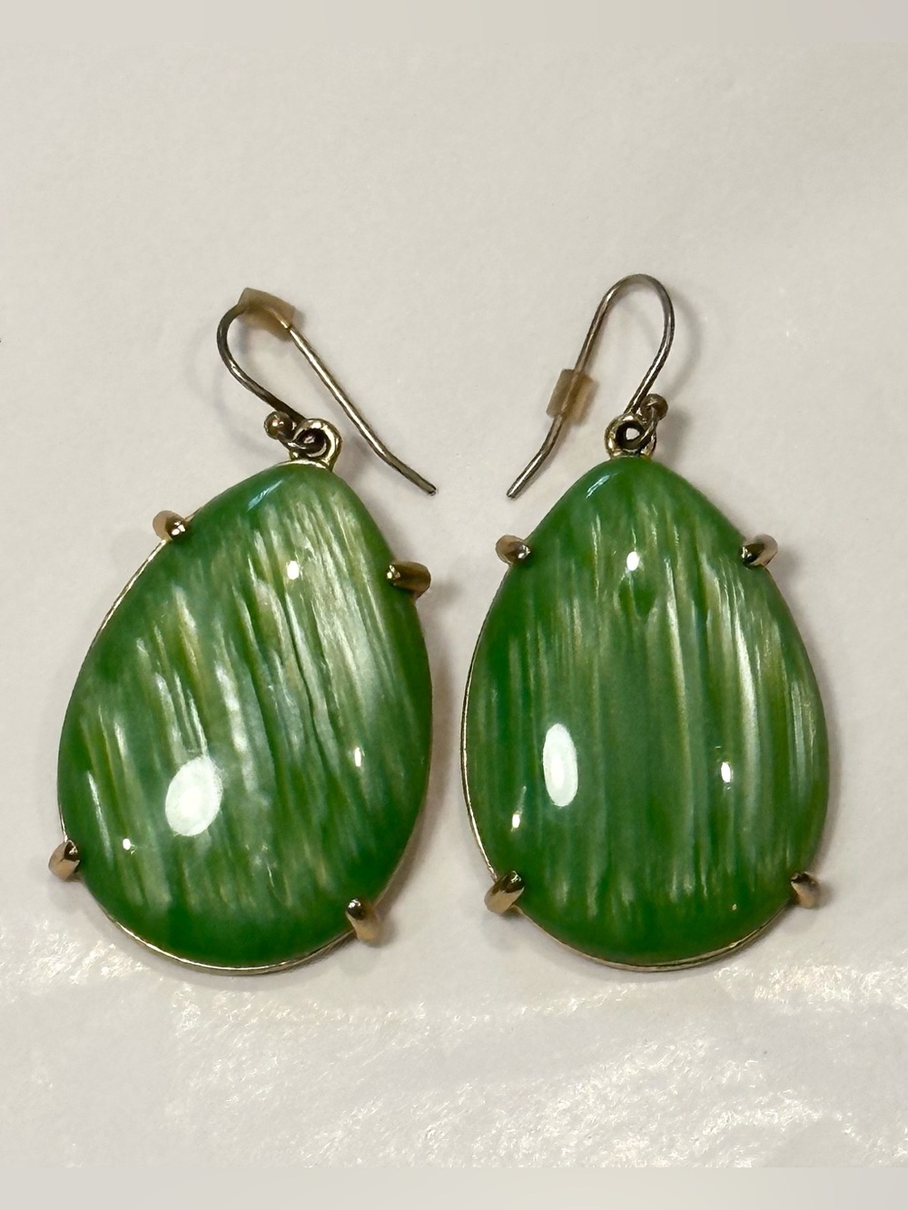 Banana Republic Green Teardrop Statement Earrings Circa 2009
